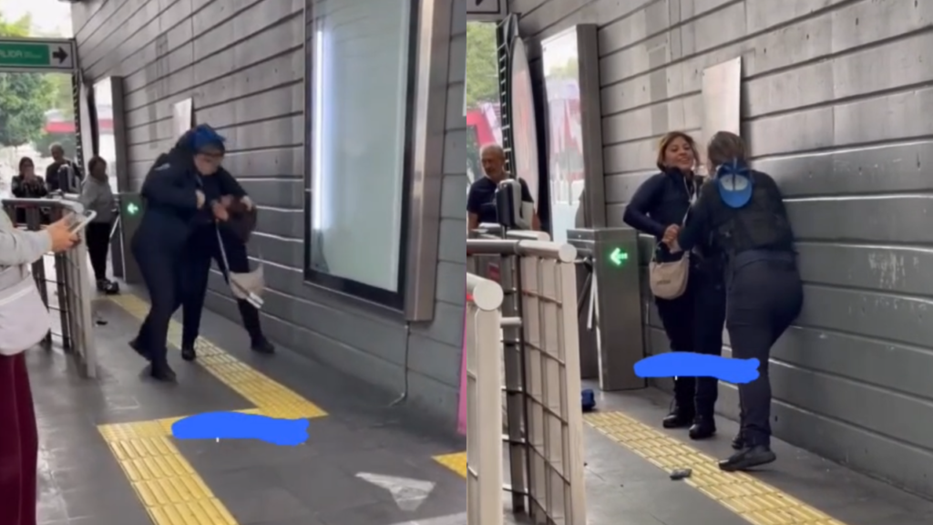 Mujeres policías protagonizan riña en estación Ayuntamiento del Metrobús | VIDEO