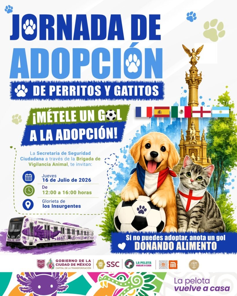 La jornada de adopción incluirá actividades recreativas y una campaña de donación de alimento para apoyar a los perros y gatos bajo resguardo de la BVA y el CTC del Metro