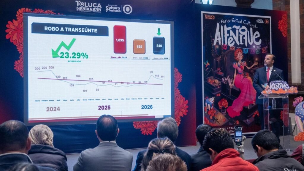 Ricardo Moreno destaca reducción de inseguridad en Toluca; 83%, a la baja en homicidios dolosos