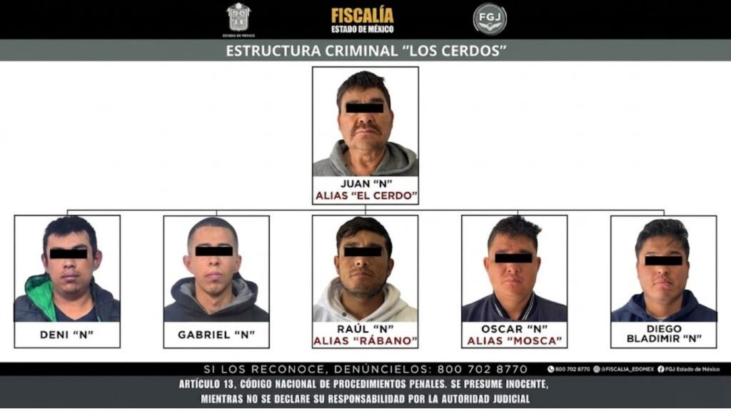 Desmantelan a "Los Cerdos" en Edomex; extorsionaban y secuestraban en al menos 5 municipios