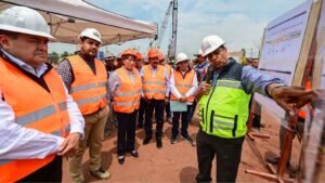 Delfina Gómez supervisa obra Peñón Texcoco; beneficiará conexión entre Edomex y CDMX