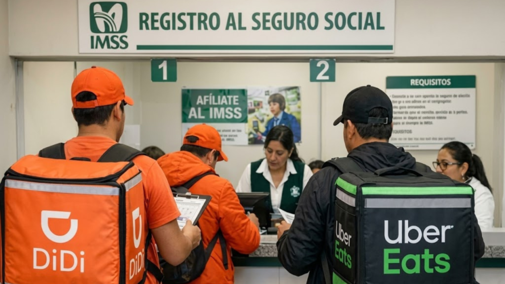 Trabajadores de apps enfrentan rezago en seguridad social; sólo 15.5% tiene cobertura completa: IMSS
