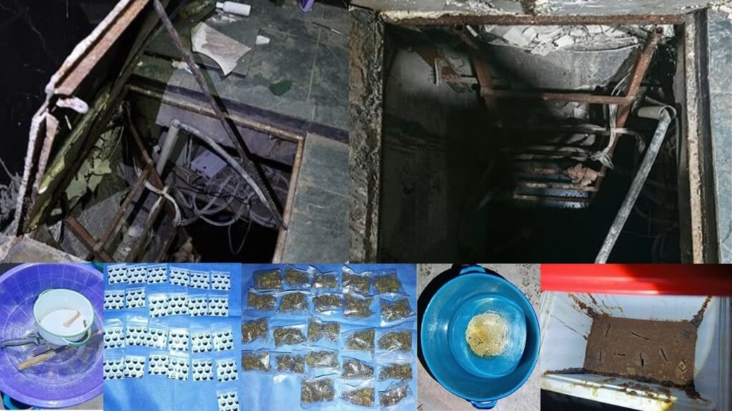 Hallan narcolaboratorio de metanfetamina con túnel en Hidalgo